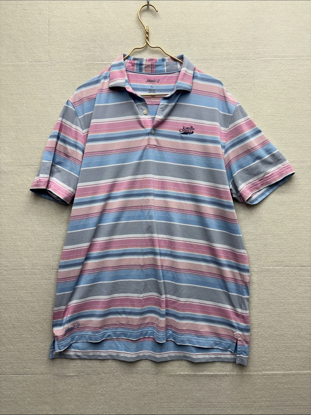 Johnnie-O | polo shirt striped embroidered XL